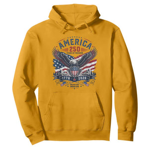 250 Years of Freedom Patriotic Eagle Hoodie One Nation Under God 1776-2026 250th Anniversary