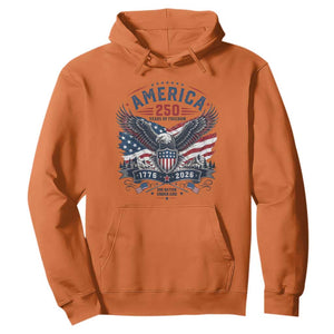 250 Years of Freedom Patriotic Eagle Hoodie One Nation Under God 1776-2026 250th Anniversary