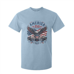 250 Years of Freedom Patriotic Eagle T Shirt For Kid One Nation Under God 1776-2026 250th Anniversary