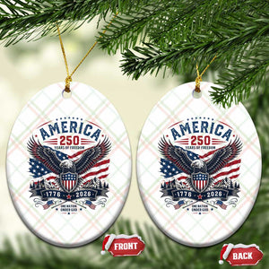 250 Years of Freedom Patriotic Eagle Ceramic Ornament One Nation Under God 1776-2026 250th Anniversary