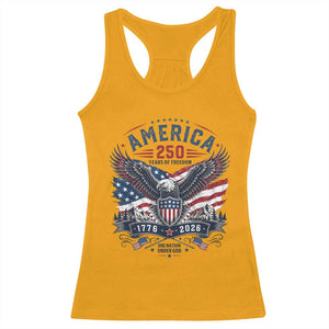 250 Years of Freedom Patriotic Eagle Racerback Tank Top One Nation Under God 1776-2026 250th Anniversary