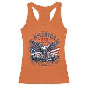 250 Years of Freedom Patriotic Eagle Racerback Tank Top One Nation Under God 1776-2026 250th Anniversary
