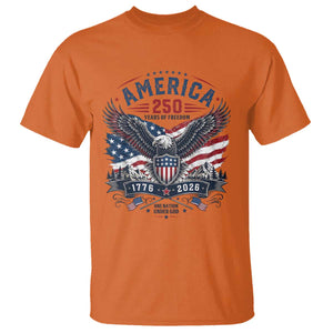 250 Years of Freedom Patriotic Eagle T Shirt One Nation Under God 1776-2026 250th Anniversary