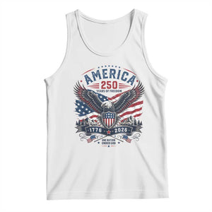 250 Years of Freedom Patriotic Eagle Tank Top One Nation Under God 1776-2026 250th Anniversary