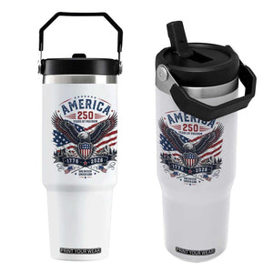 250 Years of Freedom Patriotic Eagle Flip Straw Tumbler One Nation Under God 1776-2026 250th Anniversary