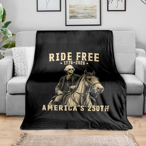 Ride Free 1776-2026 George Washington on Horseback Graphic Throw Blanket Vintage 250th Anniversary Semiquincentennial TS02 Print Your Wear