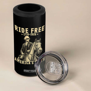 Ride Free 1776-2026 George Washington on Horseback Graphic 4 in 1 Can Cooler Tumbler Vintage 250th Anniversary Semiquincentennial TS02 Print Your Wear