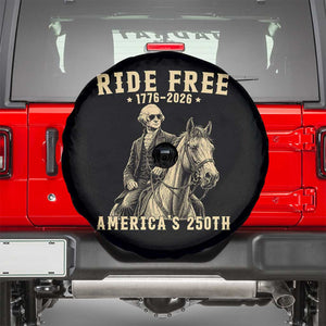 Ride Free 1776-2026 George Washington on Horseback Graphic Spare Tire Cover Vintage 250th Anniversary Semiquincentennial TS02 Black Print Your Wear