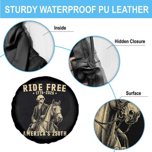 Ride Free 1776-2026 George Washington on Horseback Graphic Spare Tire Cover Vintage 250th Anniversary Semiquincentennial TS02 Print Your Wear