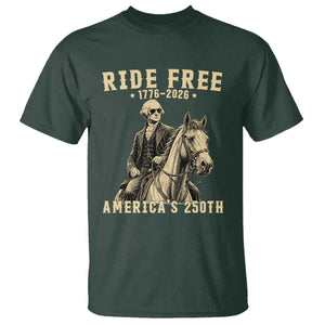 Ride Free 1776-2026 George Washington on Horseback Graphic T Shirt Vintage 250th Anniversary Semiquincentennial