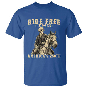 Ride Free 1776-2026 George Washington on Horseback Graphic T Shirt Vintage 250th Anniversary Semiquincentennial