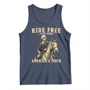 Ride Free 1776-2026 George Washington on Horseback Graphic Tank Top Vintage 250th Anniversary Semiquincentennial