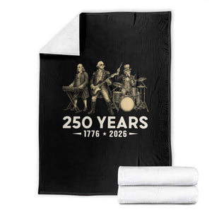 250 Years 1776-2026 Founding Fathers Rock Band Throw Blanket George Washington Benjamin Franklin Uncle Sam