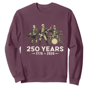 250 Years 1776-2026 Founding Fathers Rock Band Sweatshirt George Washington Benjamin Franklin Uncle Sam