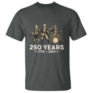 250 Years 1776-2026 Founding Fathers Rock Band T Shirt George Washington Benjamin Franklin Uncle Sam