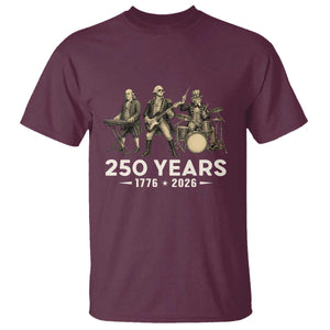 250 Years 1776-2026 Founding Fathers Rock Band T Shirt George Washington Benjamin Franklin Uncle Sam