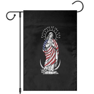 Patroness of the USA Virgin Mary Graphic Garden Flag Patriotic American Flag Catholic Faith TS02 Black Print Your Wear
