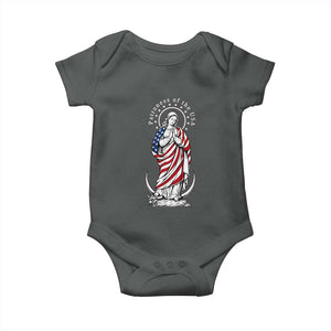 Patroness of the USA Virgin Mary Graphic Baby Onesie Patriotic American Flag Catholic Faith