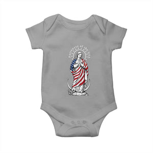 Patroness of the USA Virgin Mary Graphic Baby Onesie Patriotic American Flag Catholic Faith
