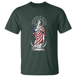 Patroness of the USA Virgin Mary Graphic T Shirt Patriotic American Flag Catholic Faith