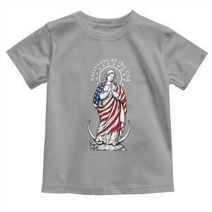 Patroness of the USA Virgin Mary Graphic Toddler T Shirt Patriotic American Flag Catholic Faith