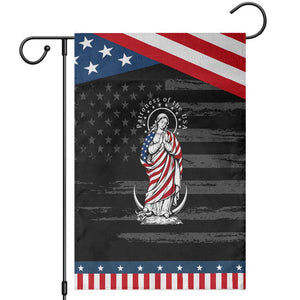 Patroness of the USA Virgin Mary Graphic Patriotic Garden Flag American Flag Catholic Faith
