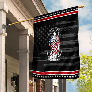 Patroness of the USA Virgin Mary Graphic Patriotic Garden Flag American Flag Catholic Faith