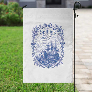 Spilling The Tea Since 1773 Boston Tea Party Garden Flag Funny Historical Toile Graphic American History Humor