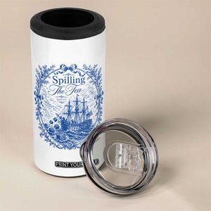 Spilling The Tea Since 1773 Boston Tea Party 4 in 1 Can Cooler Tumbler Funny Historical Toile Graphic American History Humor