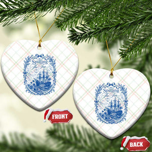 Spilling The Tea Since 1773 Boston Tea Party Ceramic Ornament Funny Historical Toile Graphic American History Humor