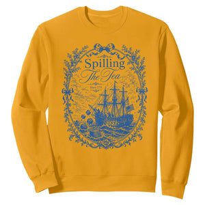 Spilling The Tea Since 1773 Boston Tea Party Sweatshirt Funny Historical Toile Graphic American History Humor