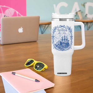 Spilling The Tea Since 1773 Boston Tea Party Tumbler With Handle Funny Historical Toile Graphic American History Humor