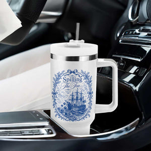 Spilling The Tea Since 1773 Boston Tea Party Tumbler With Handle Funny Historical Toile Graphic American History Humor