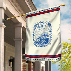 Spilling The Tea Since 1773 Boston Tea Party Patriotic Garden Flag Funny Historical Toile Graphic American History Humor