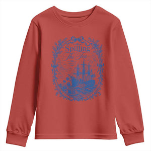 Spilling The Tea Since 1773 Boston Tea Party Youth Sweatshirt Funny Historical Toile Graphic American History Humor