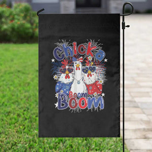 Funny Patriotic Chickens 4th of July Fireworks Garden Flag Retro Chicka Boom Boom Hen Rooster Chick Graphic