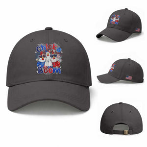 Funny Patriotic Chickens 4th of July Fireworks Baseball Cap Retro Chicka Boom Boom Hen Rooster Chick Graphic