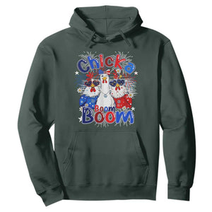 Funny Patriotic Chickens 4th of July Fireworks Hoodie Retro Chicka Boom Boom Hen Rooster Chick Graphic
