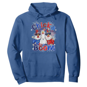 Funny Patriotic Chickens 4th of July Fireworks Hoodie Retro Chicka Boom Boom Hen Rooster Chick Graphic