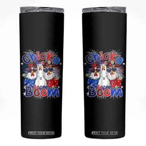 Funny Patriotic Chickens 4th of July Fireworks Skinny Tumbler Retro Chicka Boom Boom Hen Rooster Chick Graphic