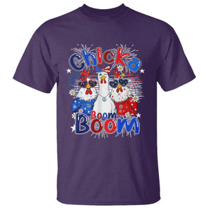 Funny Patriotic Chickens 4th of July Fireworks T Shirt Retro Chicka Boom Boom Hen Rooster Chick Graphic