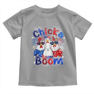 Funny Patriotic Chickens 4th of July Fireworks Toddler T Shirt Retro Chicka Boom Boom Hen Rooster Chick Graphic