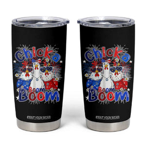 Funny Patriotic Chickens 4th of July Fireworks Tumbler Cup Retro Chicka Boom Boom Hen Rooster Chick Graphic