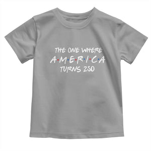 The One Where America Turns 250 Funny Sitcom Parody Toddler T Shirt Red White and Blue Dots Retro TV Show Semiquincentennial