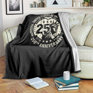 USA 250th Anniversary Statue of Liberty Vintage Crest Throw Blanket Celebrating Freedom 1776 to 2026 Semiquincentennial