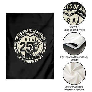 USA 250th Anniversary Statue of Liberty Vintage Crest Garden Flag Celebrating Freedom 1776 to 2026 Semiquincentennial