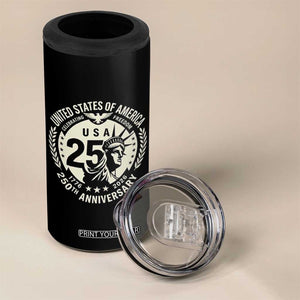 USA 250th Anniversary Statue of Liberty Vintage Crest 4 in 1 Can Cooler Tumbler Celebrating Freedom 1776 to 2026 Semiquincentennial