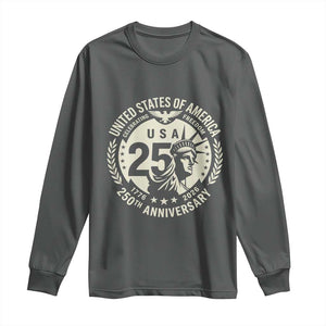 USA 250th Anniversary Statue of Liberty Vintage Crest Long Sleeve Shirt Celebrating Freedom 1776 to 2026 Semiquincentennial