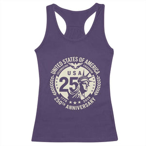 USA 250th Anniversary Statue of Liberty Vintage Crest Racerback Tank Top Celebrating Freedom 1776 to 2026 Semiquincentennial