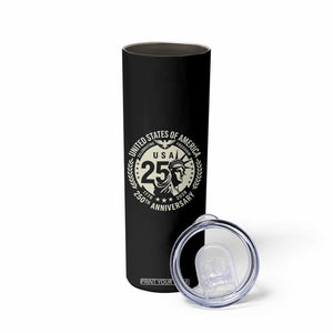 USA 250th Anniversary Statue of Liberty Vintage Crest Skinny Tumbler Celebrating Freedom 1776 to 2026 Semiquincentennial